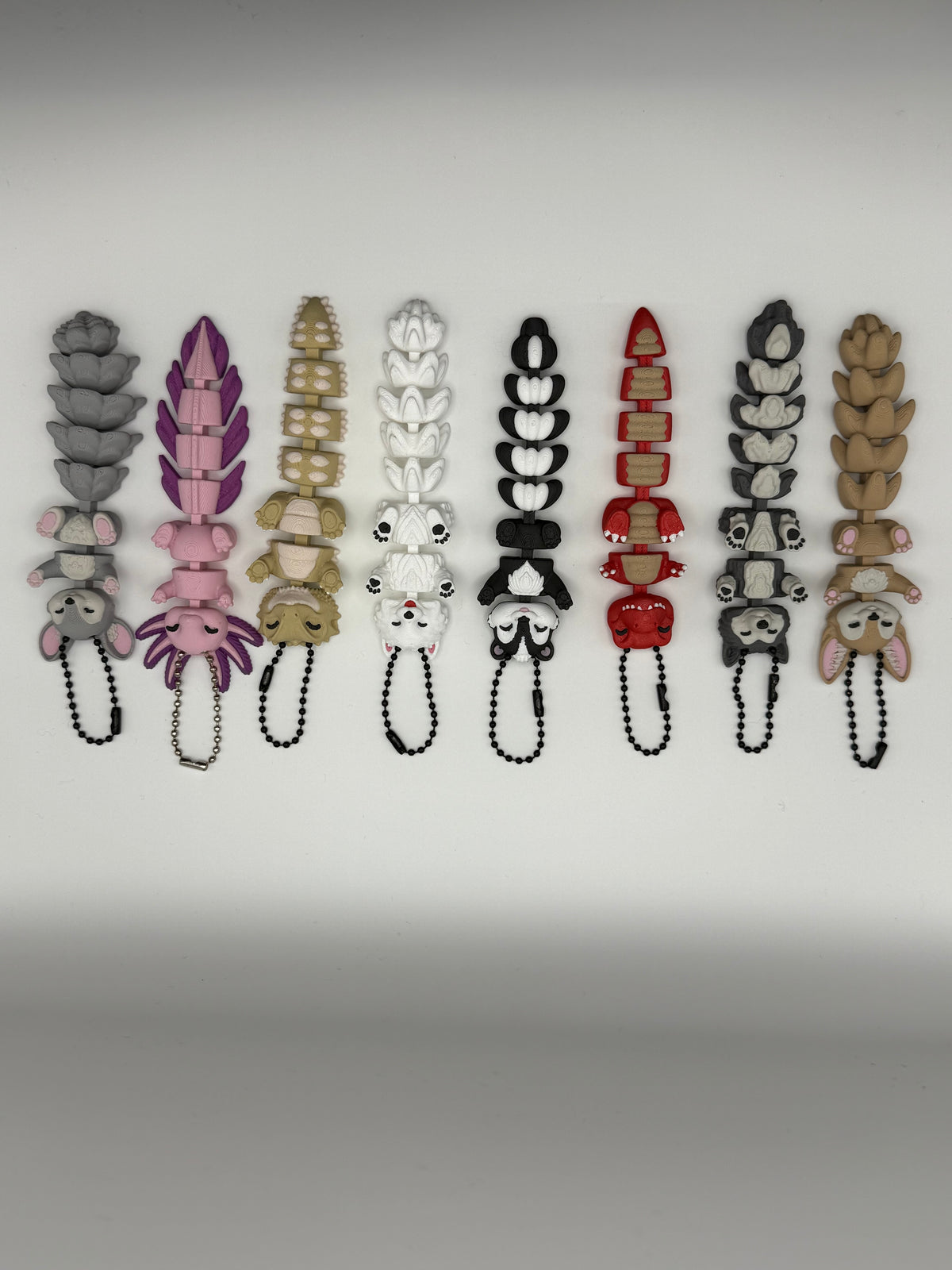 Articulated Animal & Character Keyrings – All characters, 3D printed by 3D&ME in Tralee