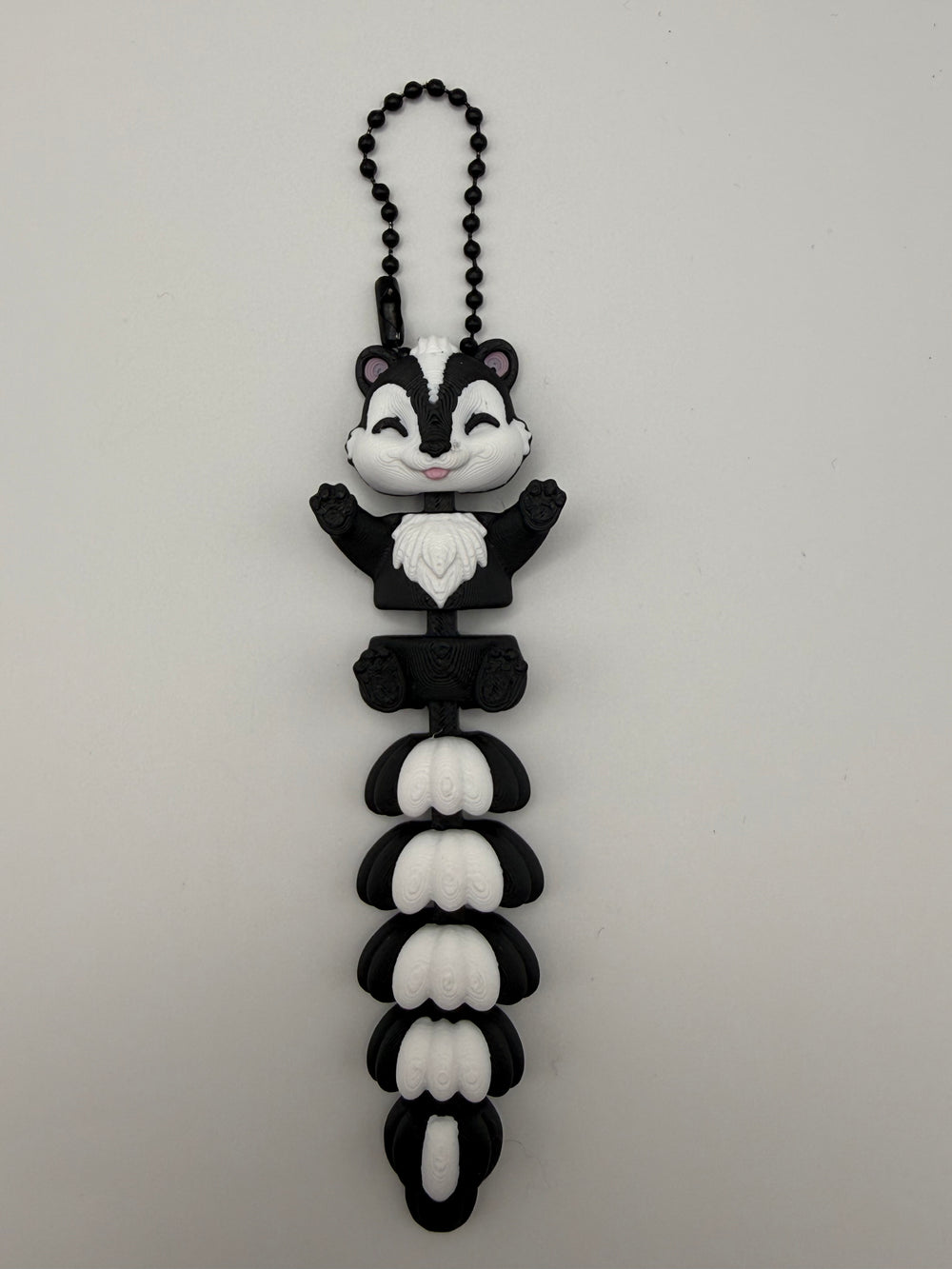 Articulated Animal & Character Keyrings – Black & White Cat, 3D printed by 3D&ME in Tralee