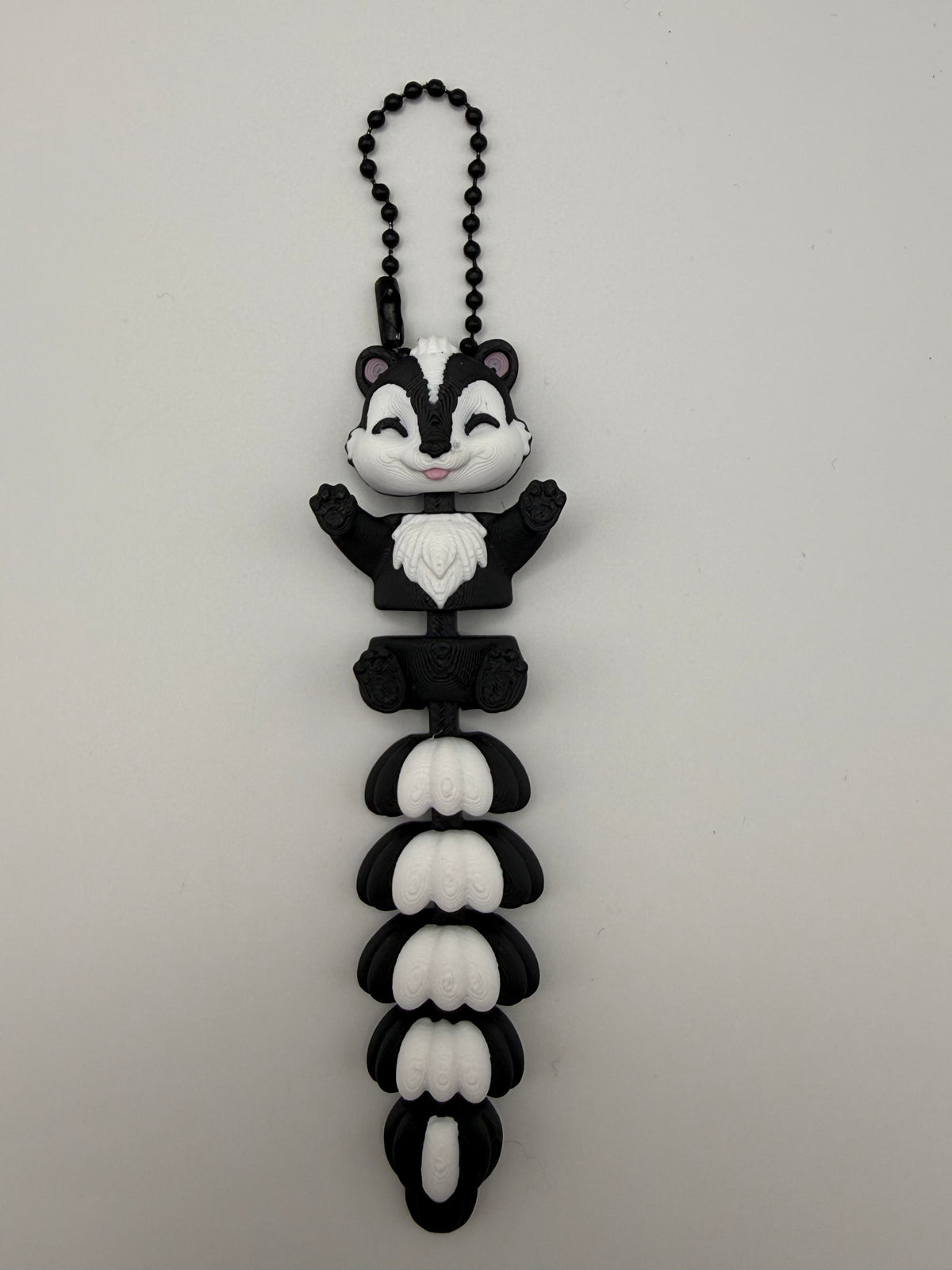 Articulated Animal & Character Keyrings – Black & White Cat, 3D printed by 3D&ME in Tralee