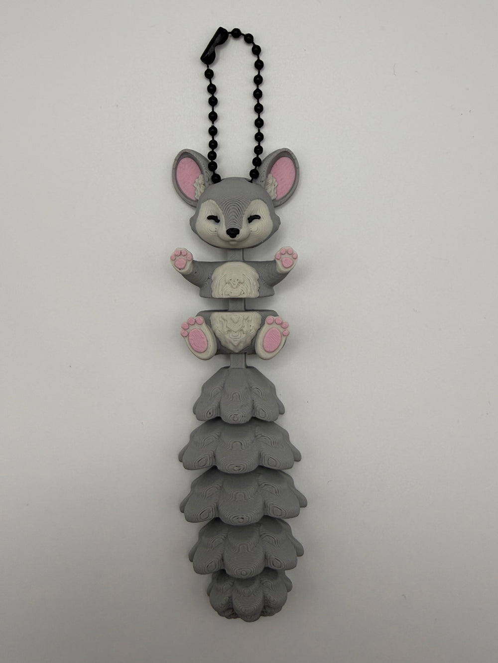 Articulated Animal & Character Keyrings – Grey Bunny, 3D printed by 3D&ME in Tralee