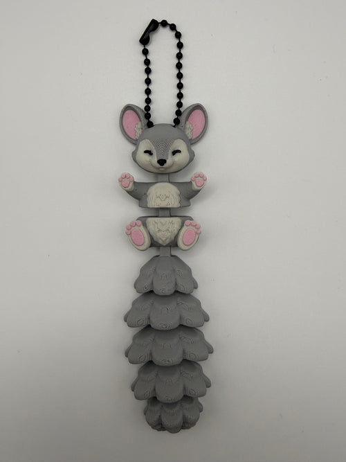 Articulated Animal & Character Keyrings – Grey Bunny, 3D printed by 3D&ME in Tralee