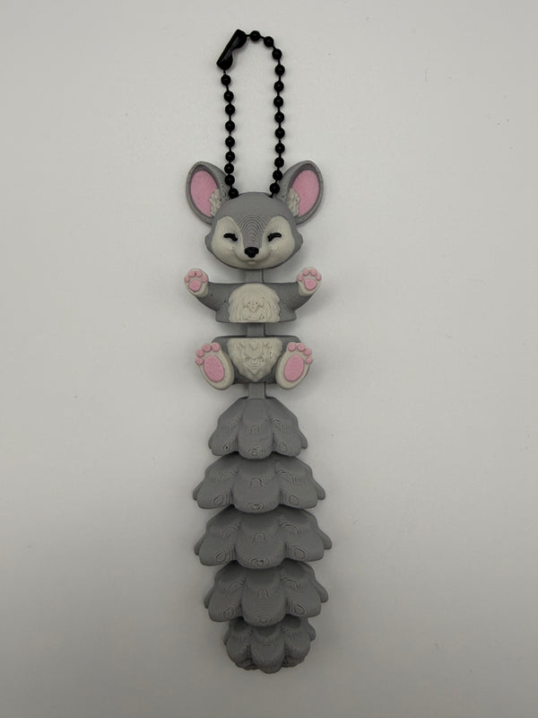Articulated Animal & Character Keyrings – Grey Bunny, 3D printed by 3D&ME in Tralee