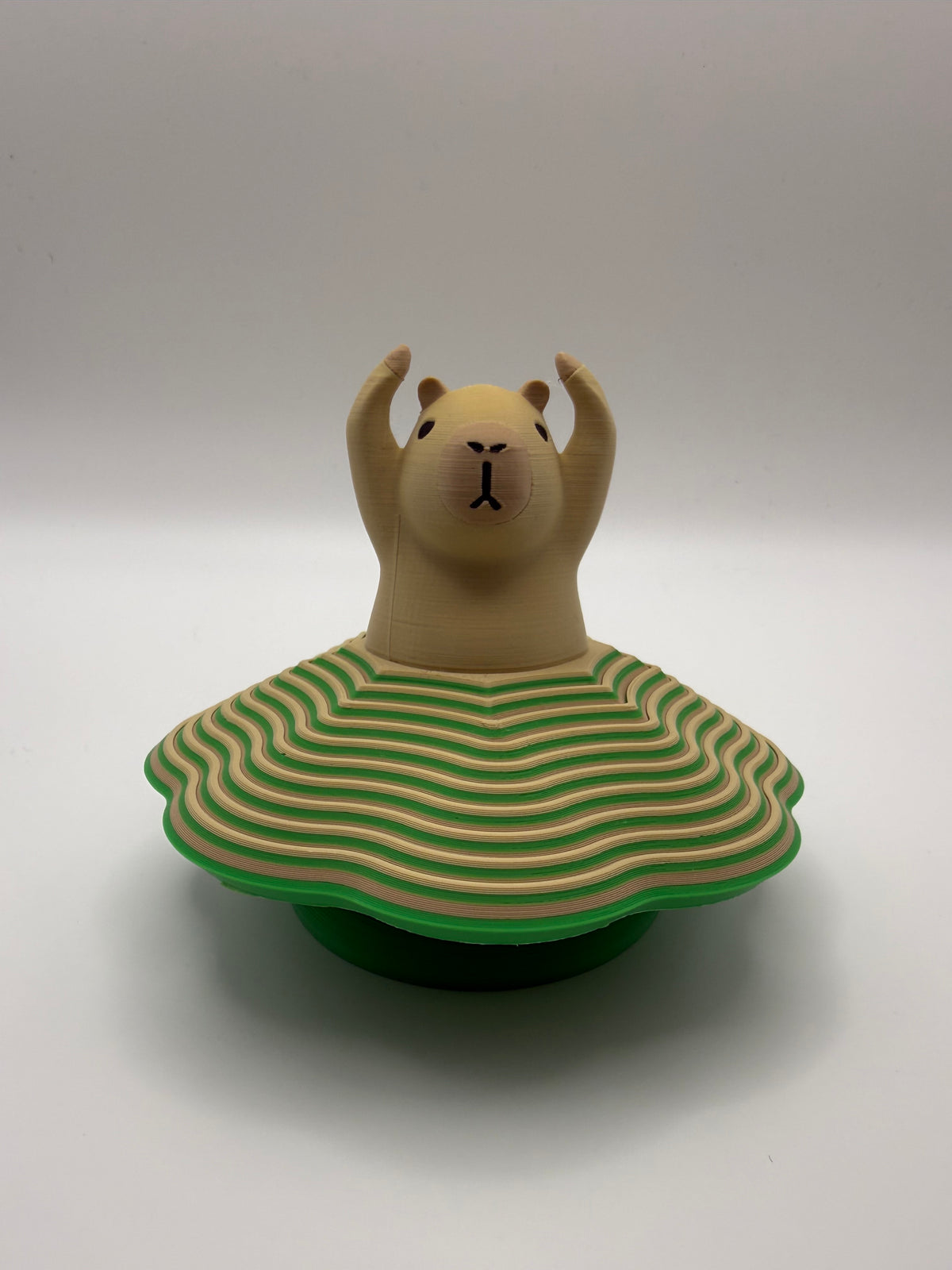 Capybara Spinner Fidget – Lime Ripple, 3D printed by 3D&ME in Tralee