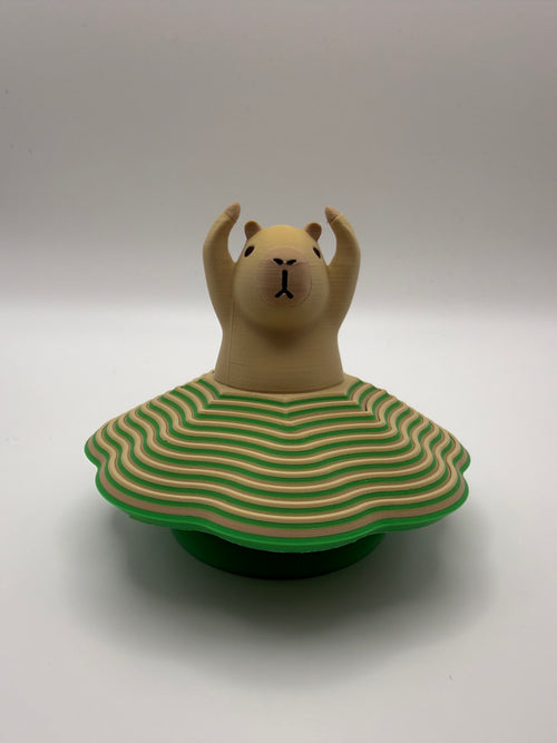 Capybara Spinner Fidget – Lime Ripple, 3D printed by 3D&ME in Tralee