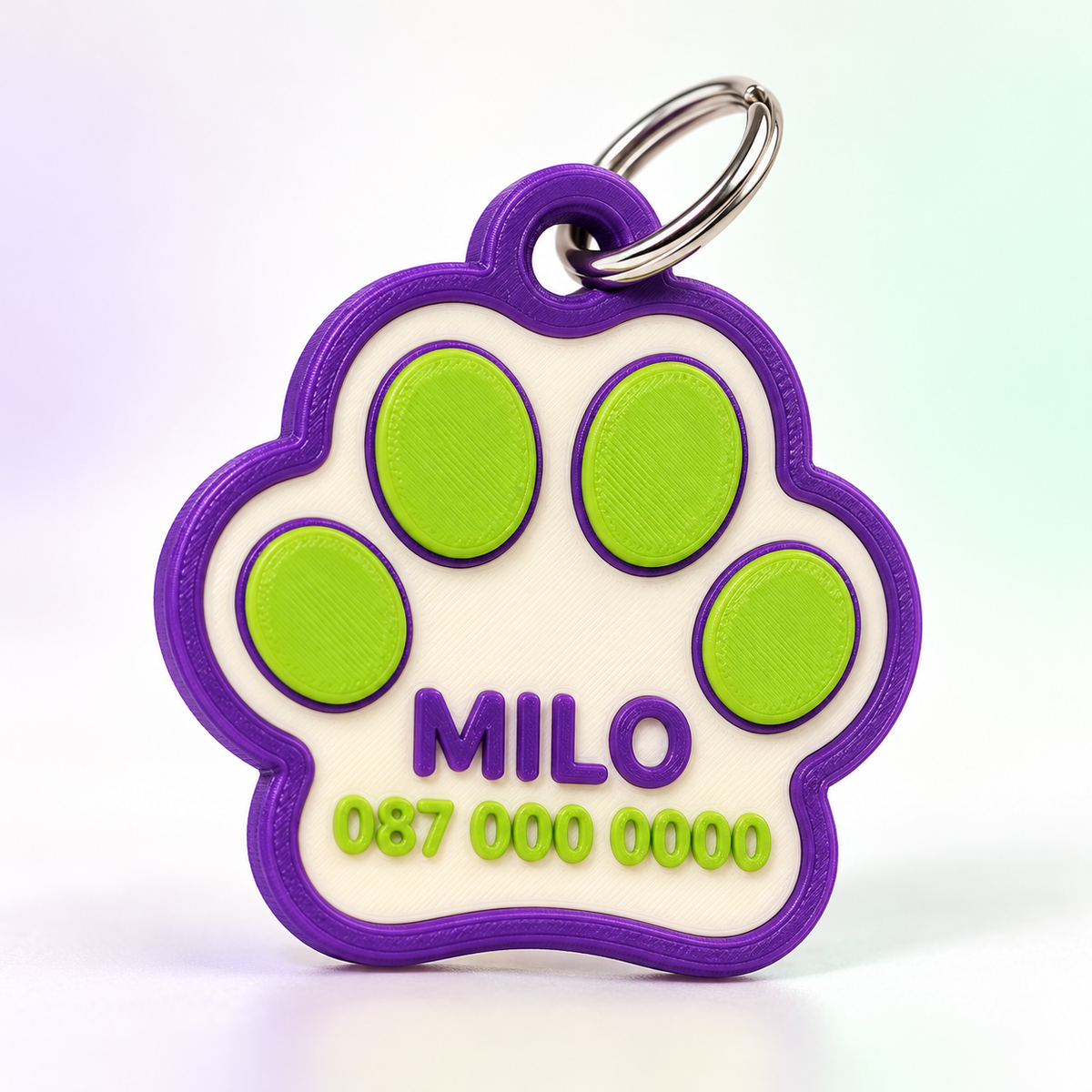 Custom Paw Pet ID Tag for Milo