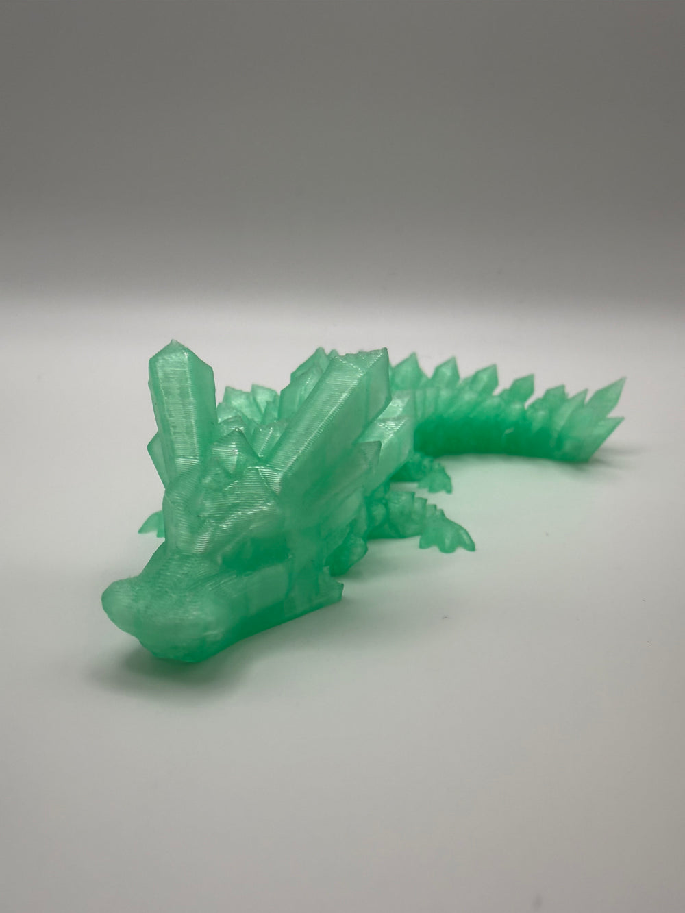 Faceted Crystal Dragon Flexi – Mint, 3D printed by 3D&ME in Tralee