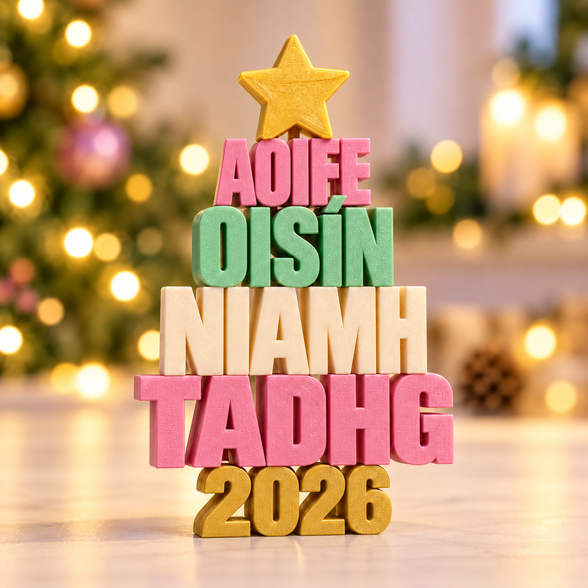 Personalised Family Name Christmas Tree