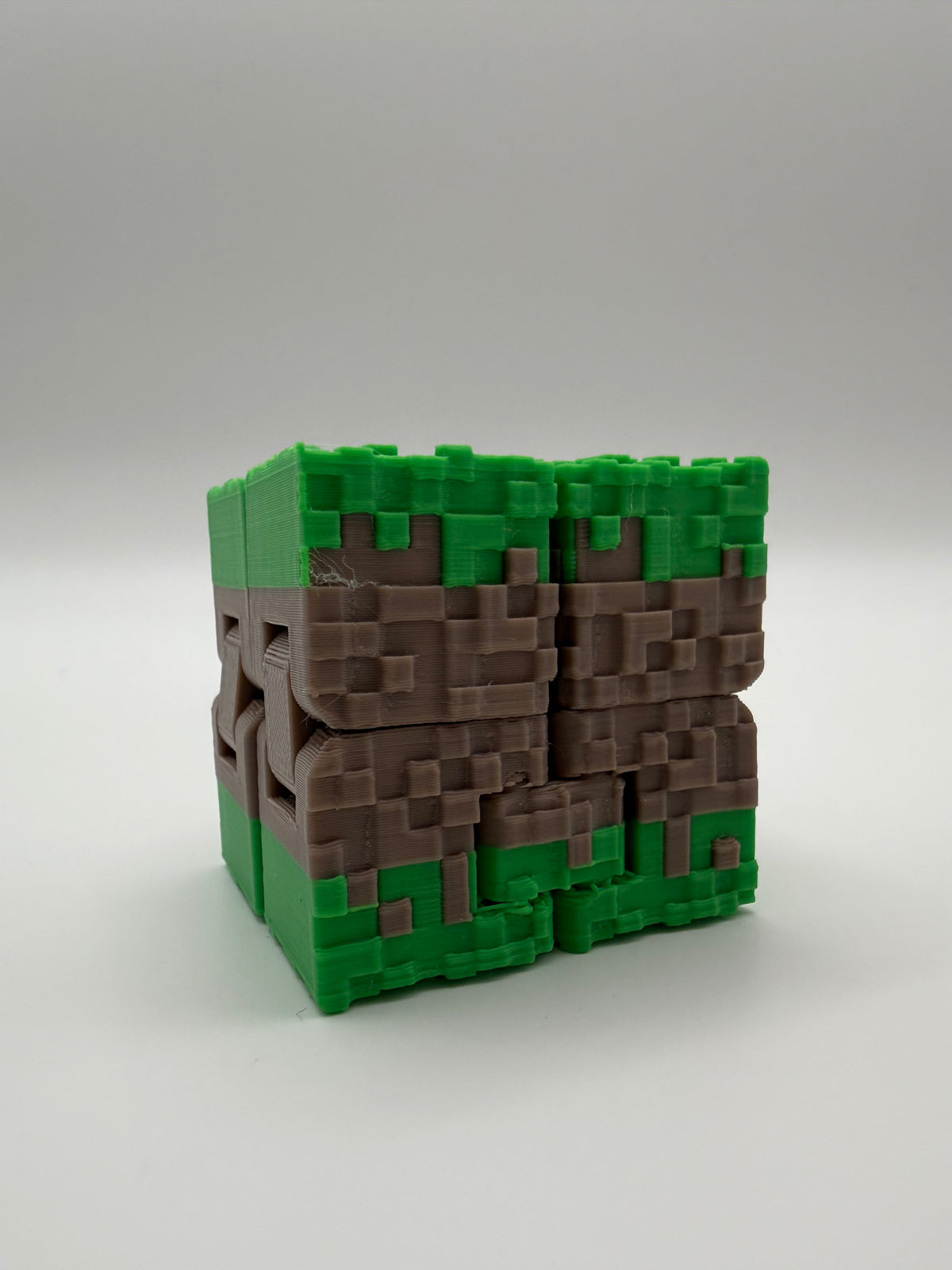 Infinity Cube Fidget – Pixel Grass, 3D printed by 3D&ME in Tralee