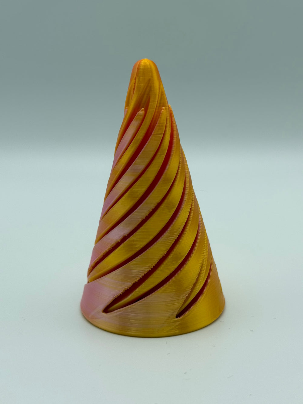 Spiral Cone Fidget – Sunset Gold, 3D printed by 3D&ME in Tralee