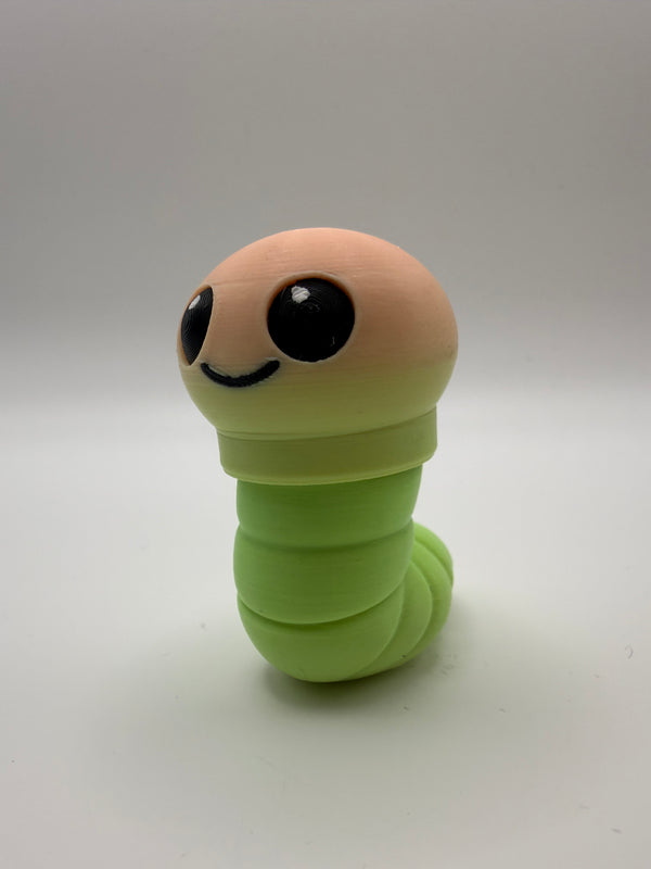 Worm Fidget – Mint & Peach, 3D printed by 3D&ME in Tralee