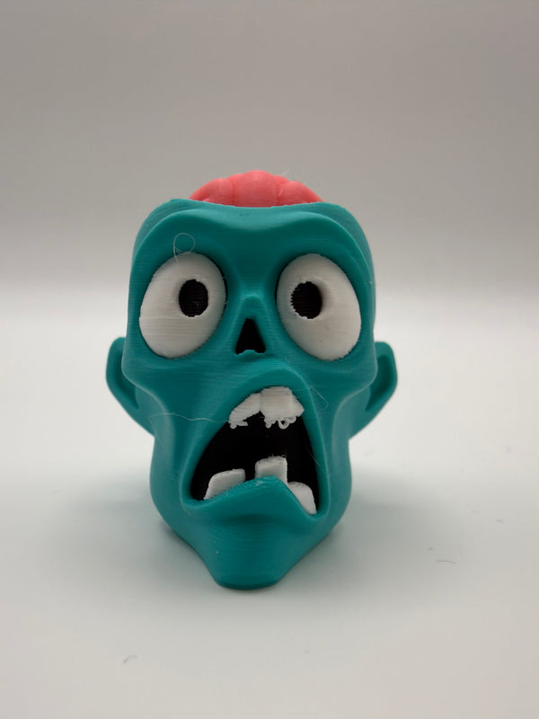 Zombie Head Fidget Clicker – Teal, 3D printed by 3D&ME in Tralee